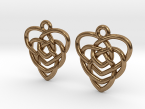 Celtic Motherhood Knot Earrings in Natural Brass