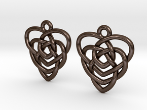 Celtic Motherhood Knot Earrings in Polished Bronze Steel