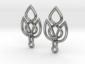 Celtic Knot Leaf Earrings in Natural Silver