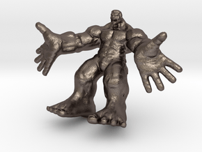 Hulk figure with nice details in Polished Bronzed Silver Steel