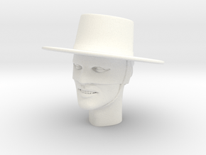 1:6 Scale Zorro Head in White Processed Versatile Plastic