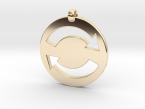 Refresh Sign Pendant, 3mm thick. in 14K Yellow Gold