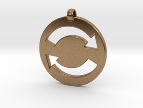 Refresh Sign Pendant, 3mm thick. in Natural Brass
