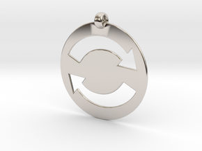 Refresh Sign Pendant, 1mm thick. in Platinum