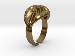 Ring Wave, size 16.8 in Polished Bronze