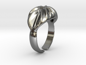 Ring Wave, size 16.8 in Polished Silver
