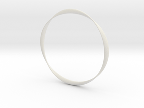 Twisted Bangle Bracelet LARGE in White Natural Versatile Plastic
