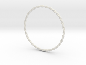 DoubleTwist Bangle Bracelet LARGE in White Natural Versatile Plastic
