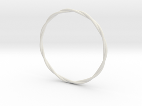 LooseTwist Bangle Bracelet SMALL in White Natural Versatile Plastic