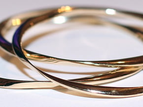 Twisted Bangle Bracelet MEDIUM in Polished Brass