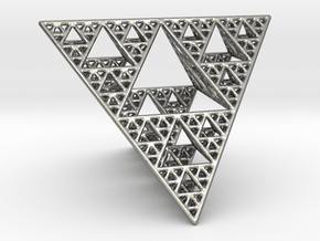Sierpinski Tetrahedron level 4 in Natural Silver