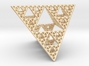 Sierpinski Tetrahedron level 4 in 14K Yellow Gold