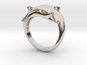 Dolphin Ring Size US 7  in Platinum