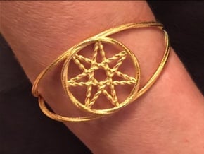 Woven Fairy Star armband/cuff in Polished Gold Steel