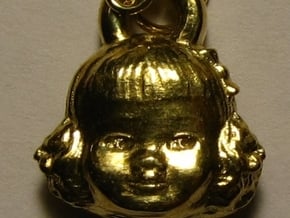Chatty Cathy Earring or charm in Polished Brass