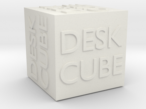 "Desk Cube" Cube in White Natural Versatile Plastic