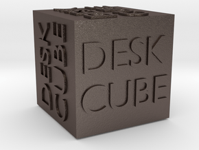 "Desk Cube" Cube in Polished Bronzed Silver Steel