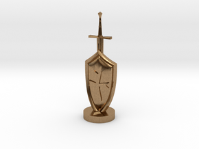 Role Playing Counter: Sword & Shield in Natural Brass