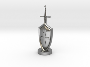 Role Playing Counter: Sword & Shield in Natural Silver