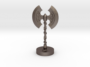 Role Playing Counter: Greataxe in Polished Bronzed Silver Steel