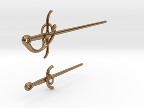 Rapier and Dagger (17th C. sword) earrings in Natural Brass