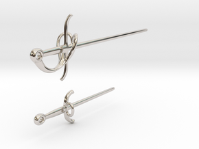 Rapier and Dagger (17th C. sword) earrings in Platinum