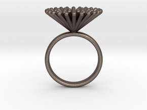 Spike Ring - US 7 size in Polished Bronzed Silver Steel