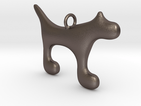 Dog1 in Polished Bronzed Silver Steel