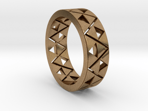 Triforce Ring Size 10 in Natural Brass