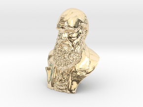 Charles Darwin 4"Bust in 14K Yellow Gold