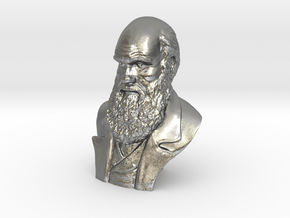 Charles Darwin 4"Bust in Natural Silver