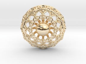 Eye Mandala Pendant in 14K Yellow Gold