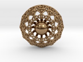 Eye Mandala Pendant in Natural Brass