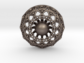 Eye Mandala Pendant in Polished Bronzed Silver Steel