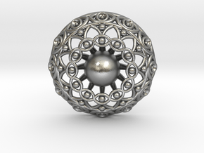 Eye Mandala Pendant in Natural Silver