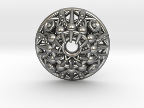 Mandala Pendant in Natural Silver
