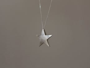 TwinStar Pendant  in Natural Silver