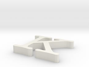 K Letter in White Natural Versatile Plastic
