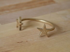 DoubleStar Bracelet in Natural Brass