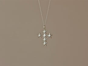StarCross Small Pendant in Natural Silver