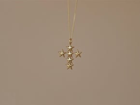 StarCross Small Pendant in Polished Brass