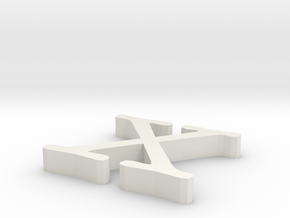 X Letter in White Natural Versatile Plastic