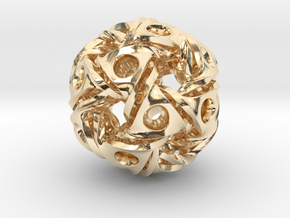 Aztec Ball Pendant 28mm in 14K Yellow Gold