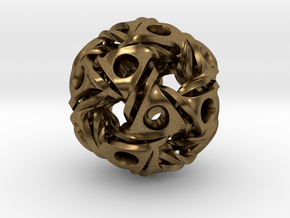 Aztec Ball Pendant 28mm in Natural Bronze