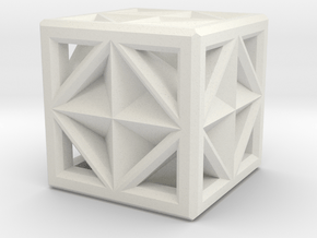 Cube in White Natural Versatile Plastic