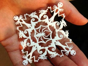 Nightmare Snowflake in White Processed Versatile Plastic
