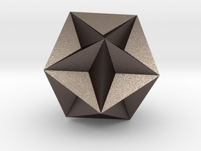 Great Dodecahedron in Polished Bronzed Silver Steel