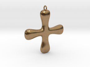 Minimalist Cross in Natural Brass