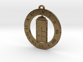 TARDIS (Flat) - Pendant in Natural Bronze