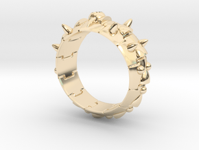Armor Ring 01 (with stone hole) US13.5 in 14K Yellow Gold